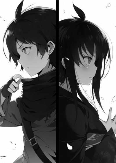 Аниме черно белое