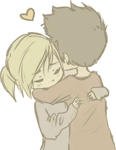 Мальчик и девочка обнимаются рисунок