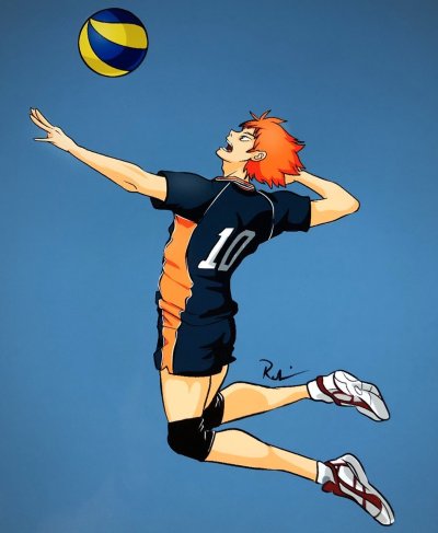 Хината шоё в прыжке