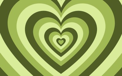 Сердечко на зеленом фоне