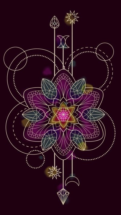 Мандала бордовая