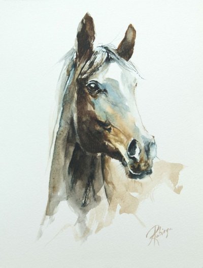 Лошадь живопись морда