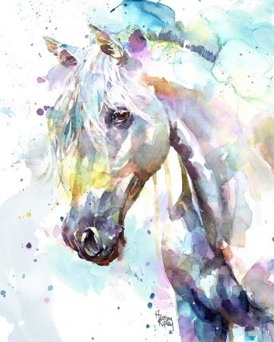 Акварельные рисунки лошадей