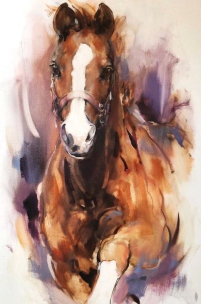 Живопись акварелью лошади