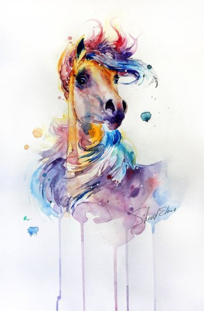 Яркие рисунки акварелью