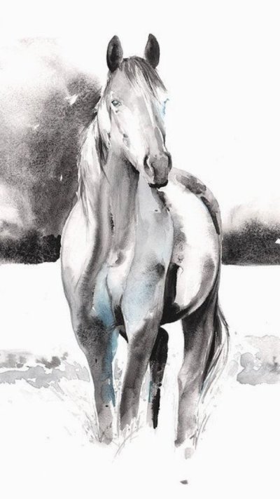 Живопись акварелью лошади