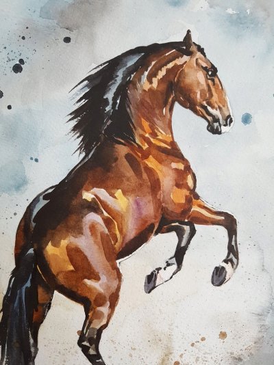 Лошадь красками