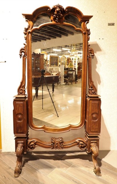 Старинное зеркало псише Ампир