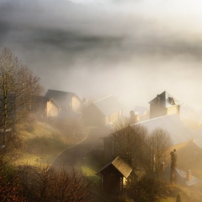 Туманная Шотландия деревня