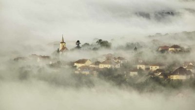 Туманная улочка Англия деревня