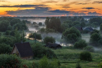 Рассвет в деревне