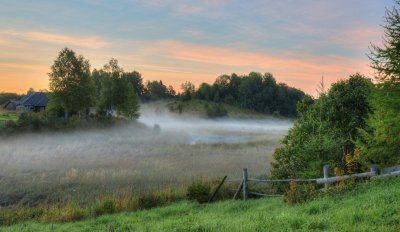 Утро в деревне летом