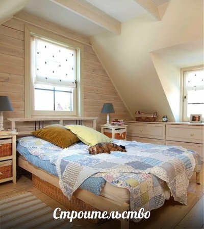 Интерьер деревянной мансарды