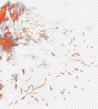 Пепел от огня на прозрачном фоне