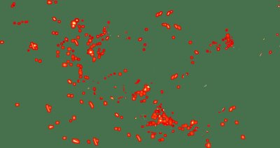 Частички огня на прозрачном фоне