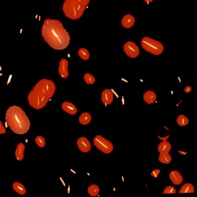 Частицы огня на прозрачном фоне