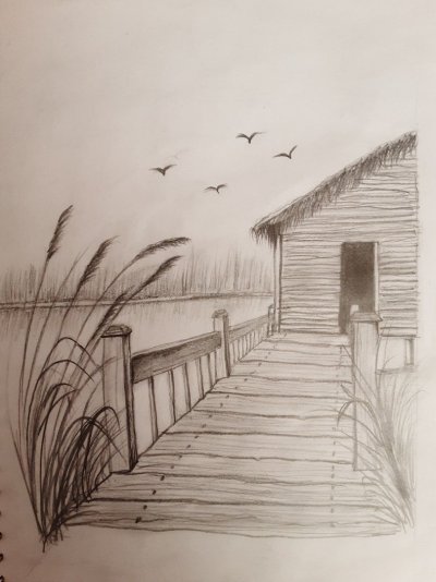 Рисунки карандашом природа