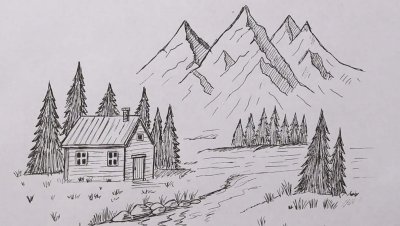 Рисунки карандашом природа