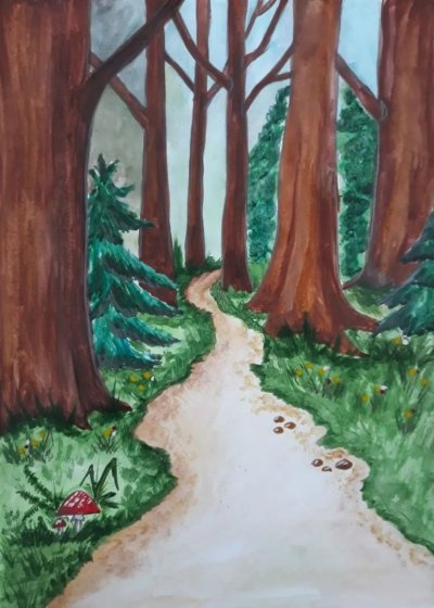 Рисование леса для детей