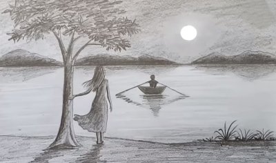 Пейзажи природы карандашом