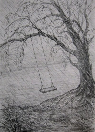 Пейзаж рисунок карандашом