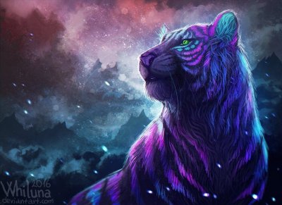 Фиолетовый тигр арт