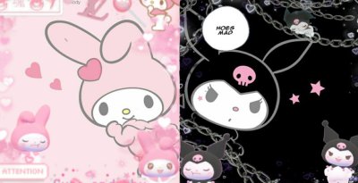 Hello Kitty Kuromi aesthetic обои
