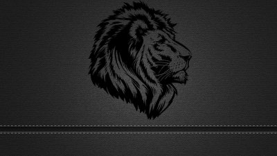 Лев на черном фоне