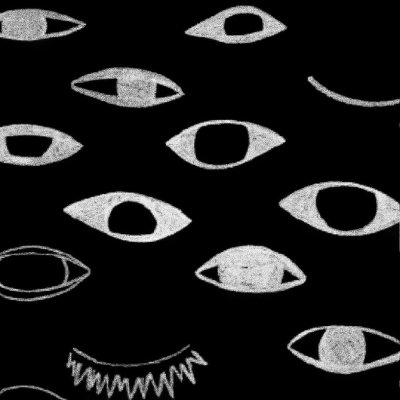 Много глаз на темном фоне