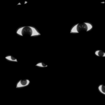 Много глаз на черном фоне