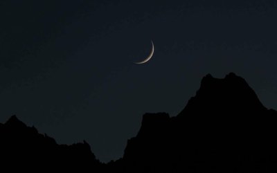 Темное небо с луной