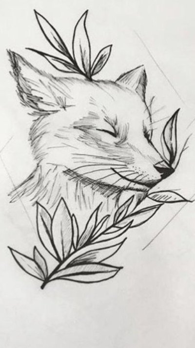 Эскизы тату лисы для девушек