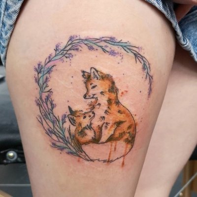 Татуировки лисы для девушек