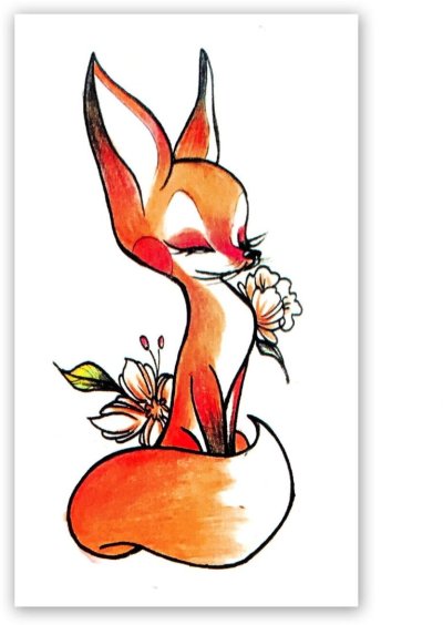 Переводные тату с лисой