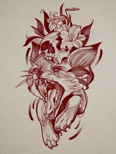 Нео традишнл Япония Кицунэ