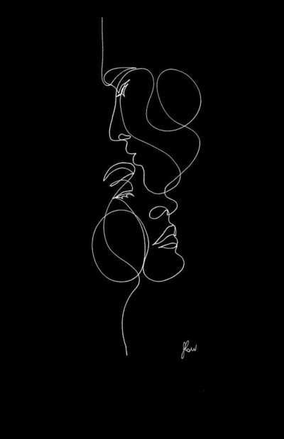 Рисунки одной линией на черном фоне