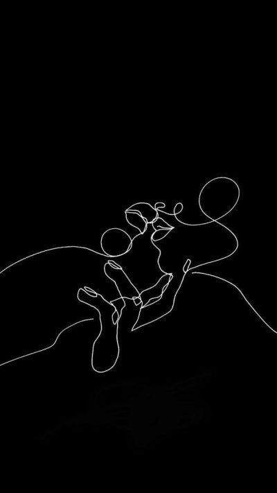 Силуэт на черном фоне