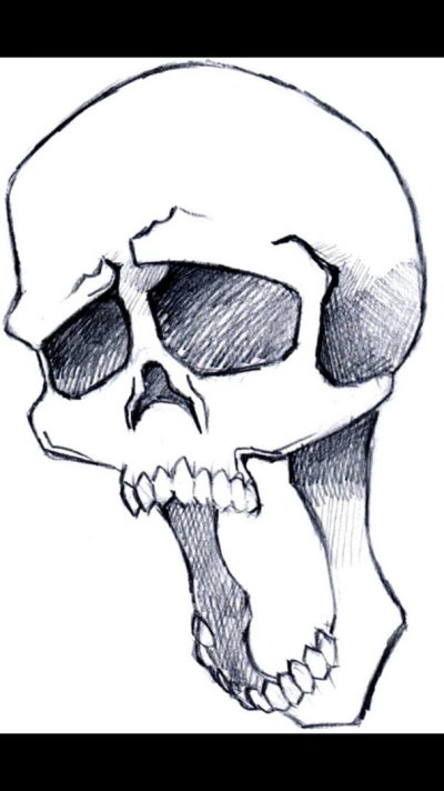 Череп карандашом