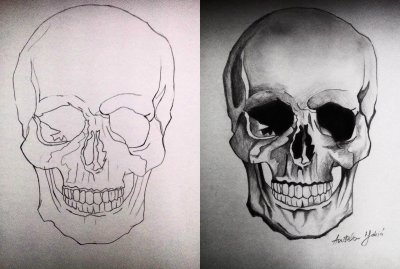 Череп рисунок легкий