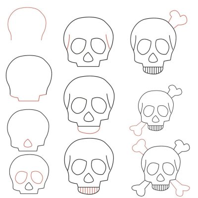 Череп карандашом для срисовки