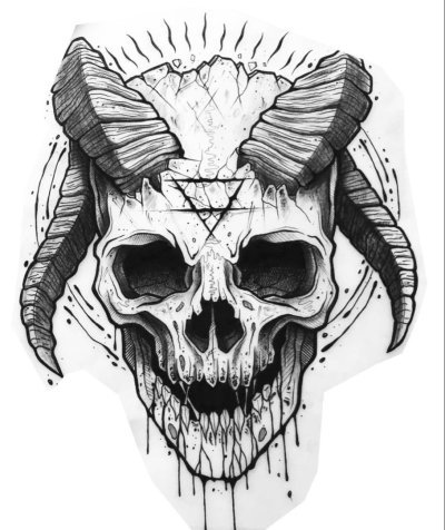 Череп тату эскиз