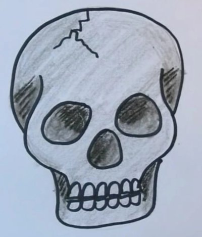 Рисунки черепа для срисовки