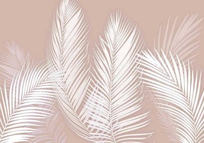 Фотообои пальмовые листья бежевые
