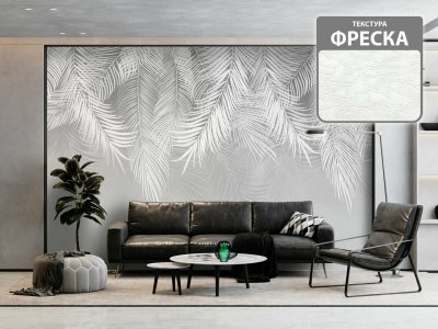 Фреска пальмовые листья в интерьере