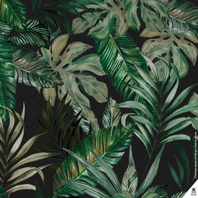 Ткань с тропическими листьями
